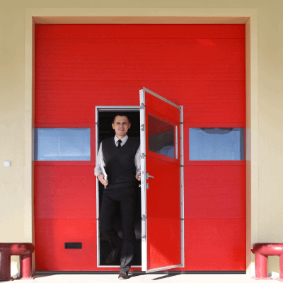 Промышленные ворота цвет пурпурно-красный