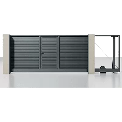 Откатные ворота с калиткой